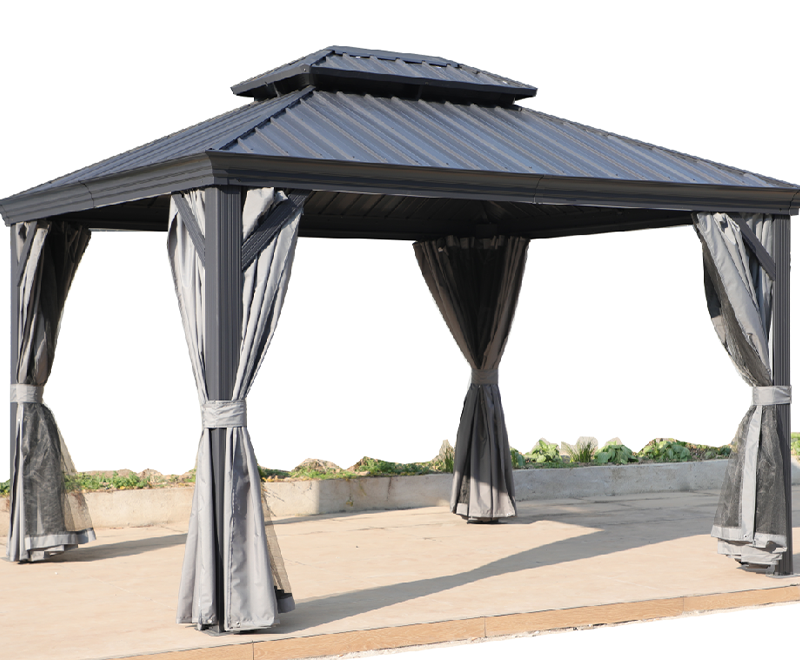Gazebo con tetto in metallo 10x12 piedi
