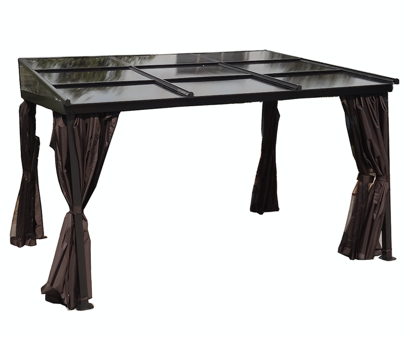 Capannone parasole a parete con tetto scorrevole 3x3,6 m