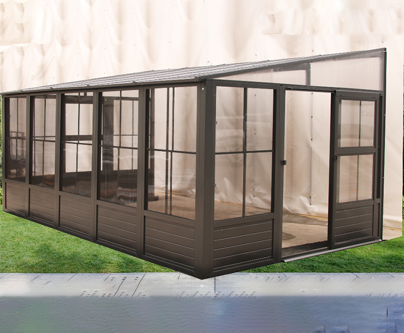 Solarium a parete 10x10ft con porte scorrevoli